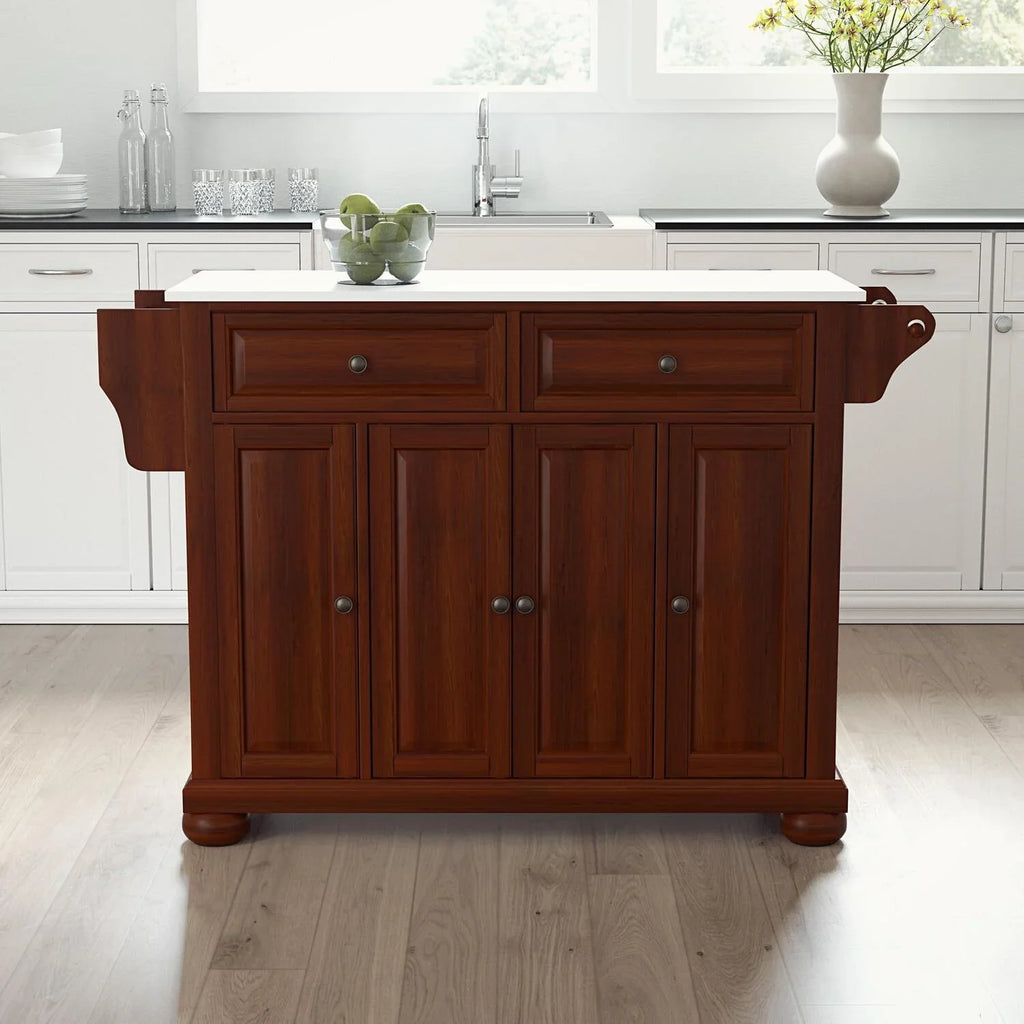 Maykoosh Kitchen Black/White Cottage Country Island/Cart Size Full Top Stone