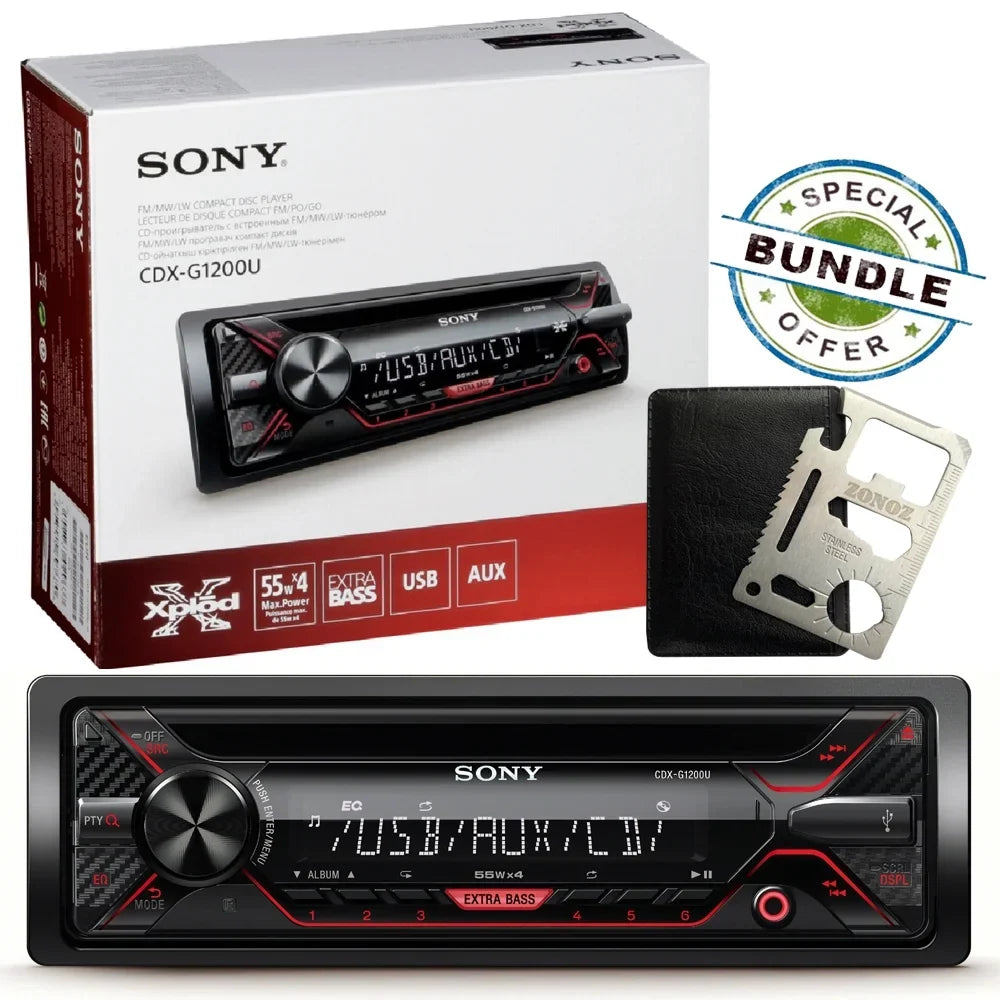 Bundle Tool & Receiver Zonoz Inputs and CD USB 55Wx4ch max CDX-G1200U Sony with Z Aux