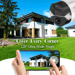 Dual Wi-Fi Battery with Rechargeable Detection, Panel, Camera, Security Solar Wireless Solar AI (2 Antenna Night Vision, Camera Pack) Outdoor Surveillance WEILAILIFE 2K