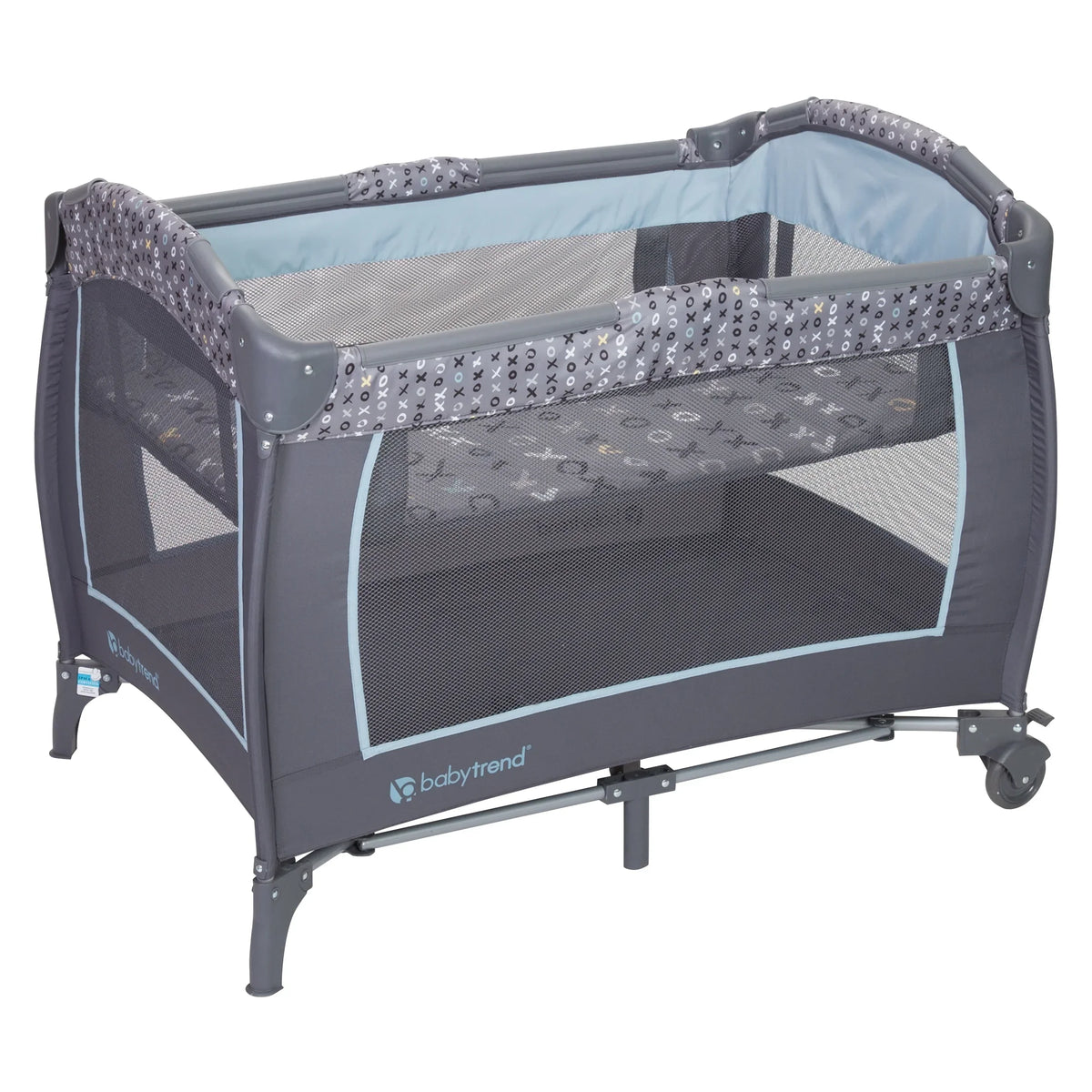 Trend Yard Center Play Baby Nursery Blue Starlight Portable w/ Trend-E Wheels,