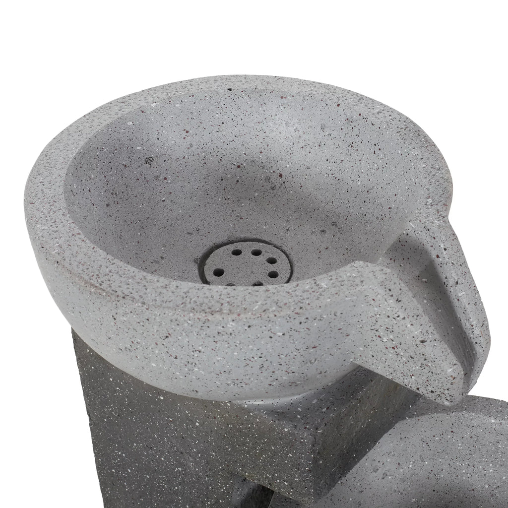 Colquitt Multi-Gray Fountain, Modern 3 Outdoor Tier