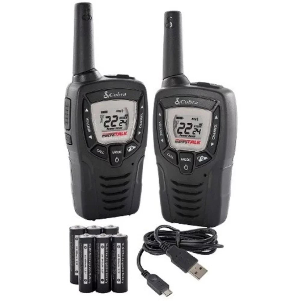 Radio Pack Acxt345 23-mile - Black - With Walkie Cobra 2 Talkie 2-way