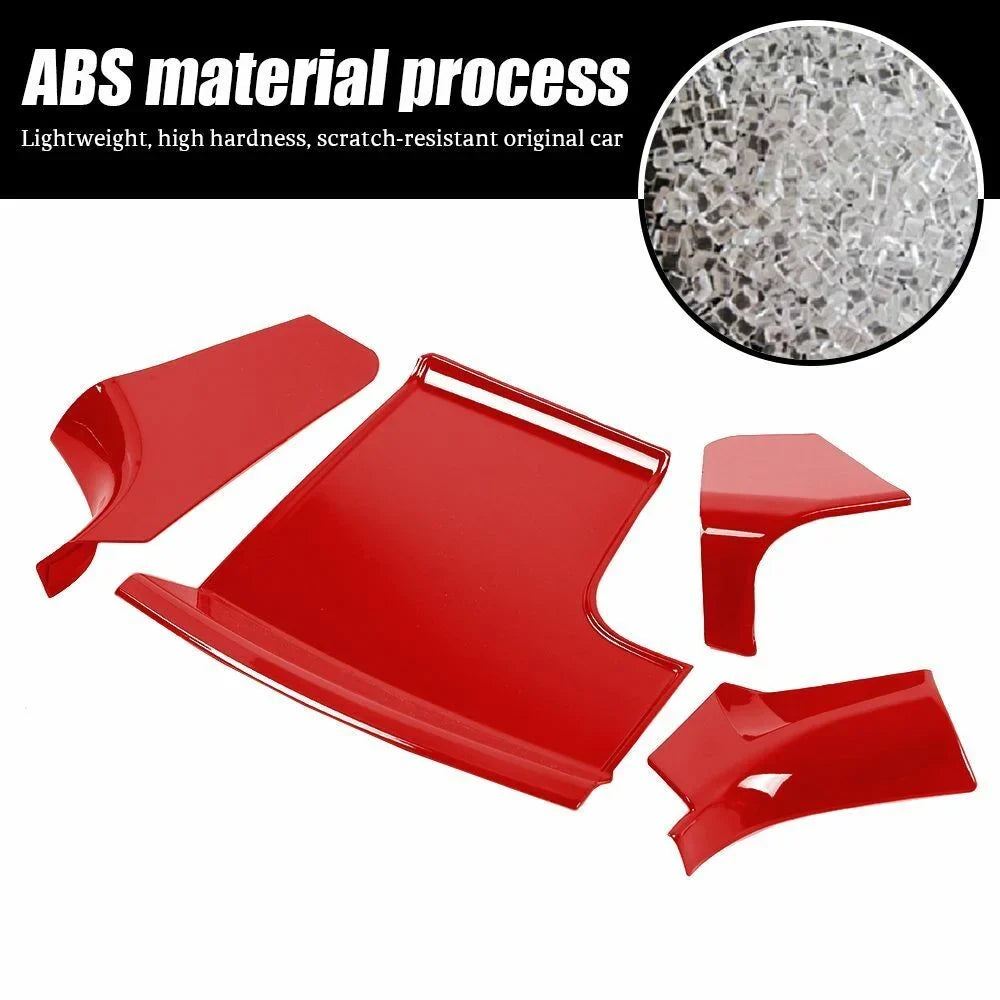 Console Red Center Panel Shift ABS Trim Gear Teledu Storage