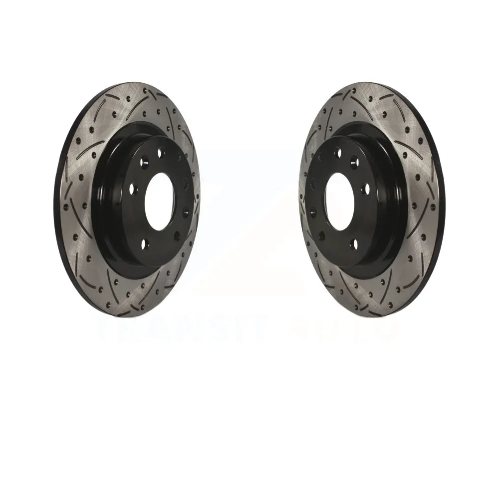 Rotors KD-100197 Rear Disc Drilled Slotted 2016-2018 Coated Pair For Mazda Brake CX-3