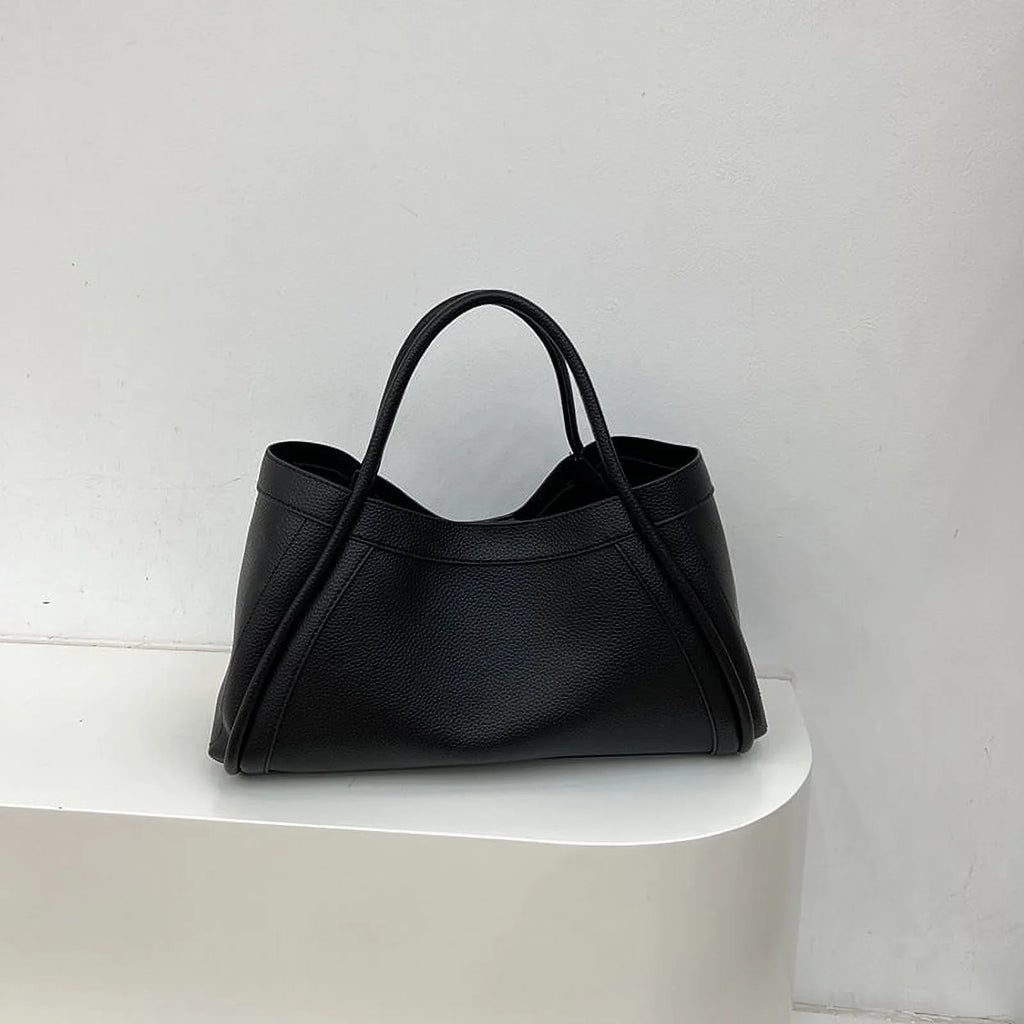 Nvzi Oversized Women,Slouchy Bags,Genuine Bag Leather Shoulder Leather Tote Capacity Work for Vegan Large Bag（Black） Tote