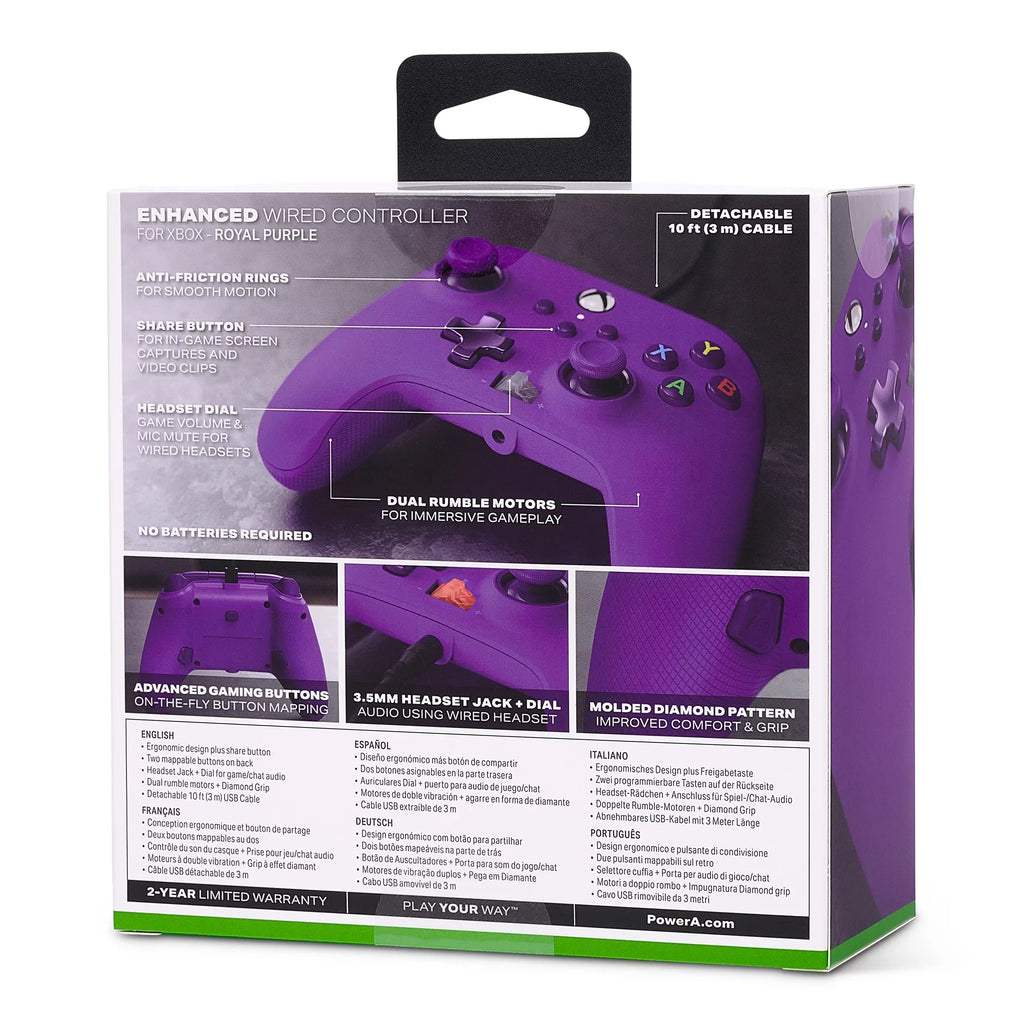 Royal Series PowerA Purple Enhanced Wired Controller X|S for Xbox -