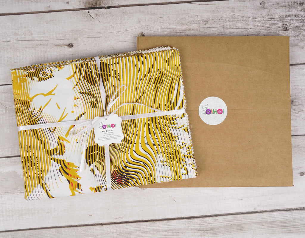 Quarter Bundle SkinPrint 22"DIY Soimoi 8 -Animal (Yellow) CottonPre-Cut Fat Quilting 18"x Patchwork-100% Fabric Pc