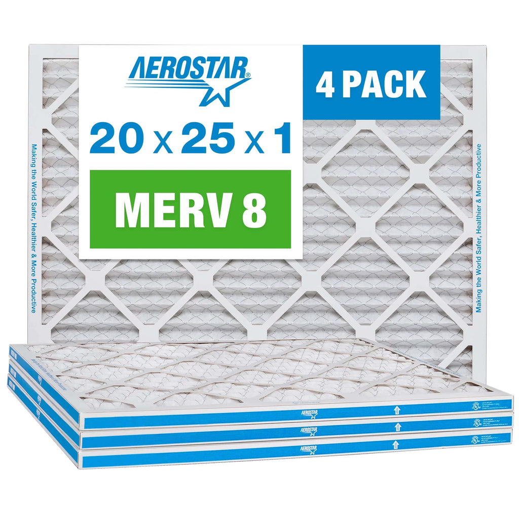 20x25x1 4 20x25x1, Air Filter, MERV Aerostar Box of 8,