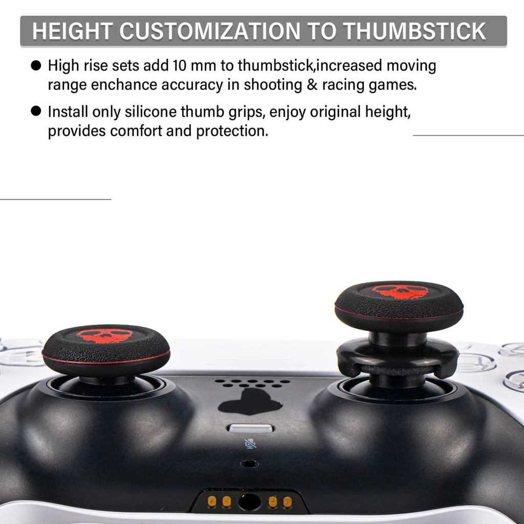 Controller Cover Extender Printing for Silicone (Ghost Sets Rubber & PS4 Playrealm & Thumbstick Red) FPS Dualsenese PS5 Grip 2
