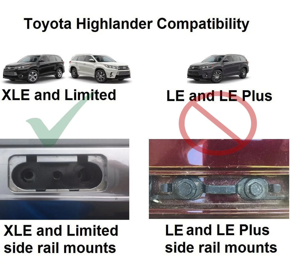 a Toyota of Rack Set Crossbars Black Replacement 2pcs, Limited Aluminum SE 2014-2019, Roof XLE Limited Top Platinum Rack Highlander For Cargo BRIGHTLINES