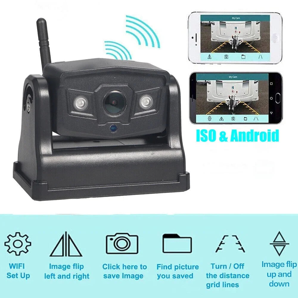 Battery View Camera, WiFi Camera 9600mAh Jahy2Tech Magnetic Backup Wireless Front/Rear