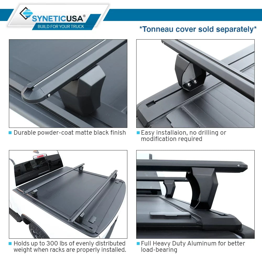 Rack Syneticusa Bed Truck HD Crossbar Silverado Cargo Adjustable Heavy Titan Tundra Duty F150 Ram with Compatible Towers