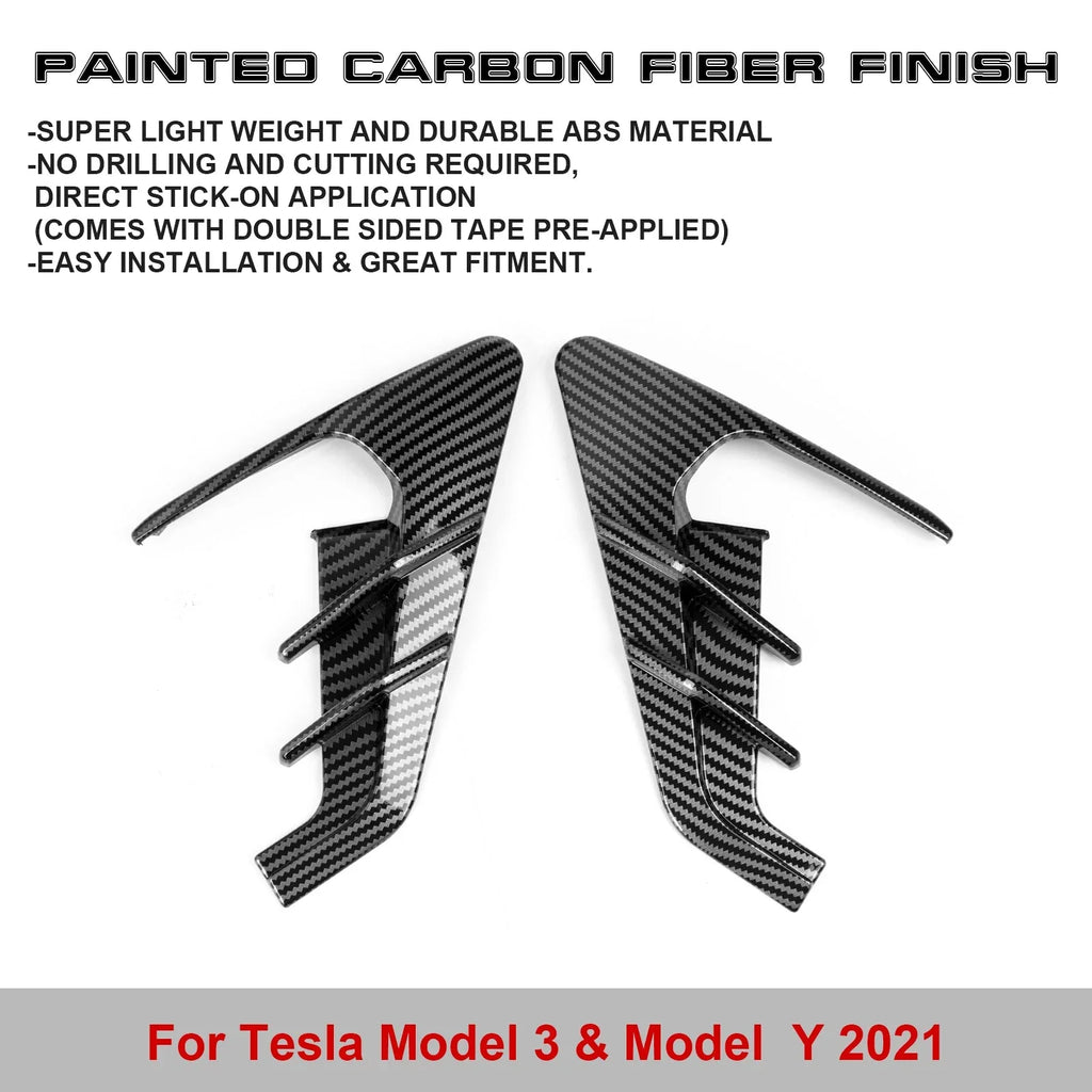 View Fiber Y Carbon Turn Pattern, Xotic Trim, Model Marker Model Indicator Cover 2021+ Side Tech Compatible with Signal Tesla Camera 3