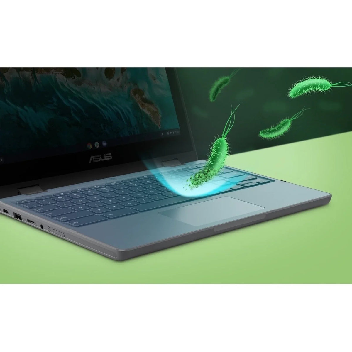 Celeron Chromebook SSD, 64GB Touchscreen, Asus Intel N5100, ChromeOS, Flip CR1100FKA-YZ184T 11.6"