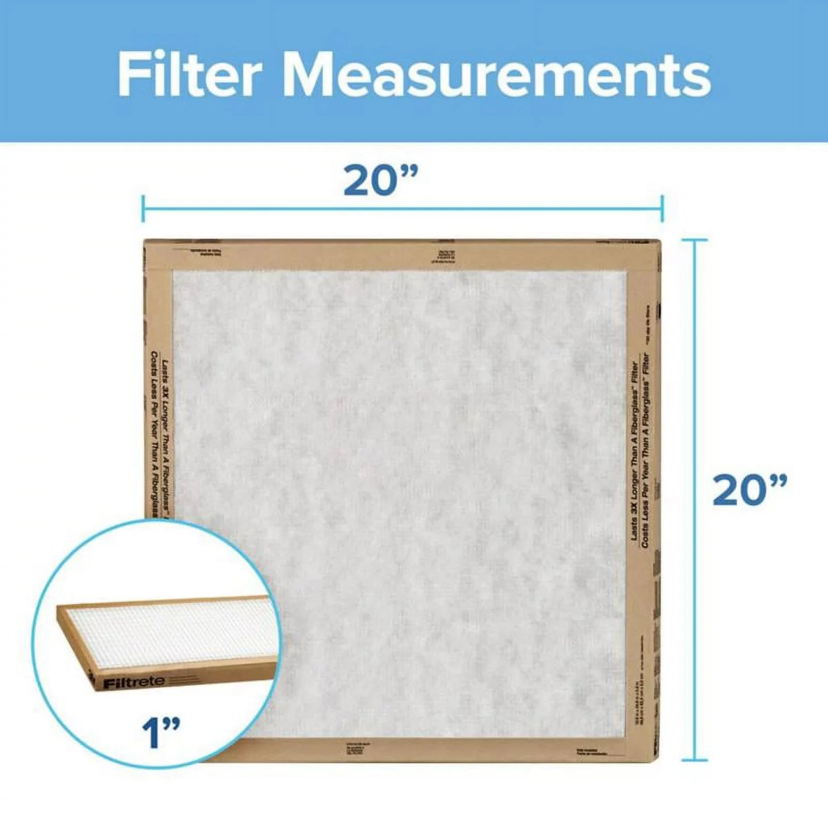 25" FIlter Panel x Filtrete Air 2-Pack x 1" 16" Flat