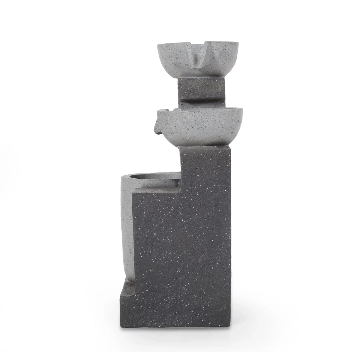 Colquitt Multi-Gray Fountain, Modern 3 Outdoor Tier