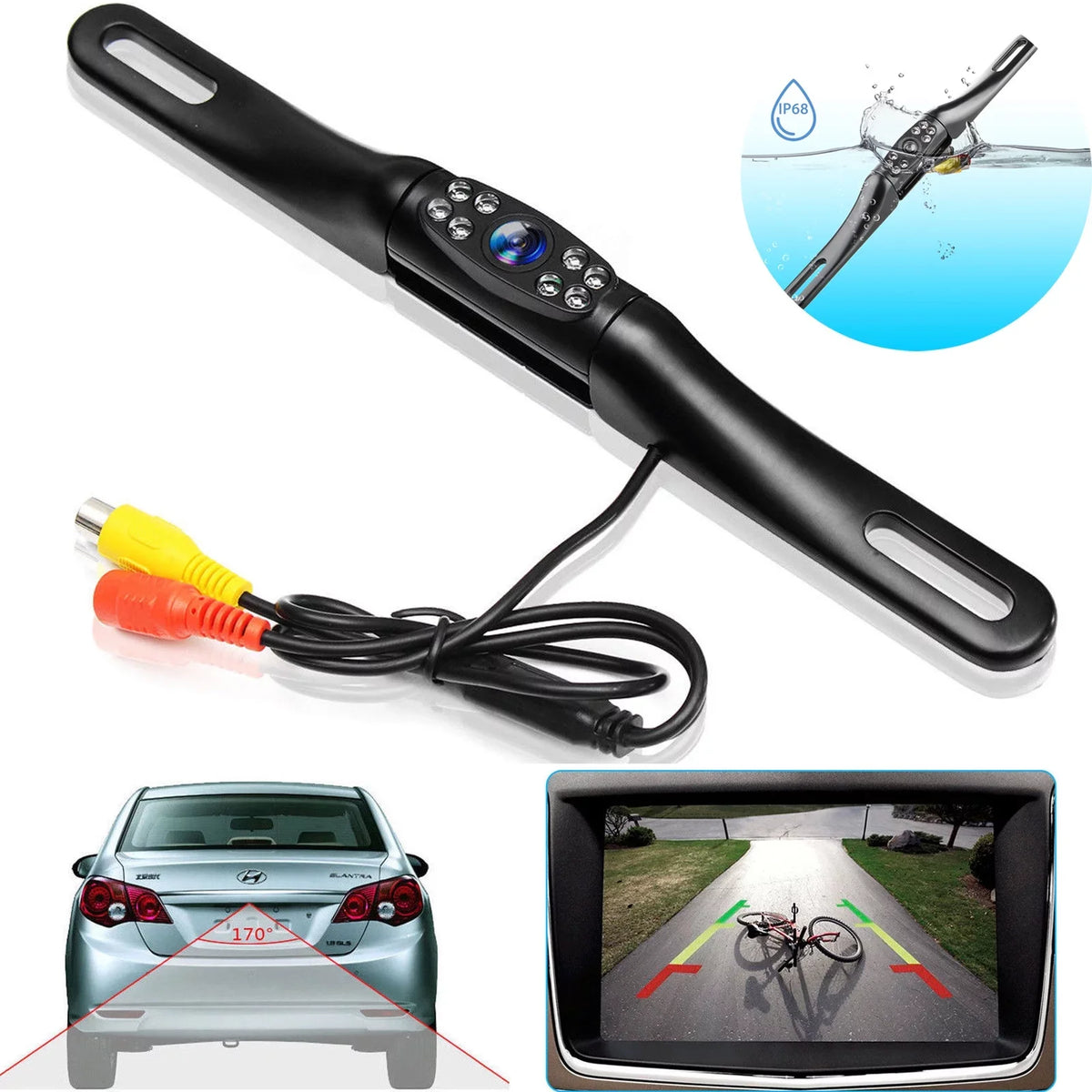 Rear Vision 5" Monitor Night Backup Wireless + Car View Camera HD Parking System