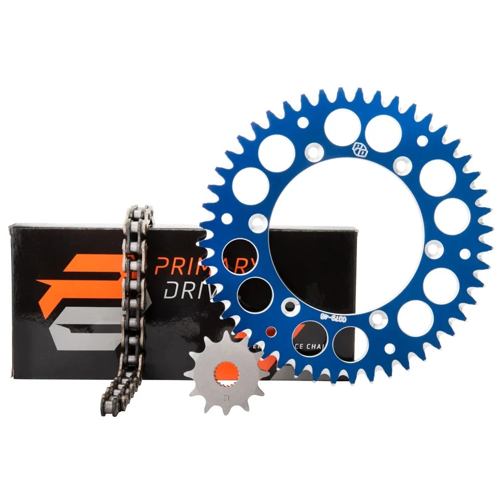 Kit Blue & Sprocket Chain Alloy For X-Ring Drive Primary 2015-2022 YAMAHA YZ250FX Rear