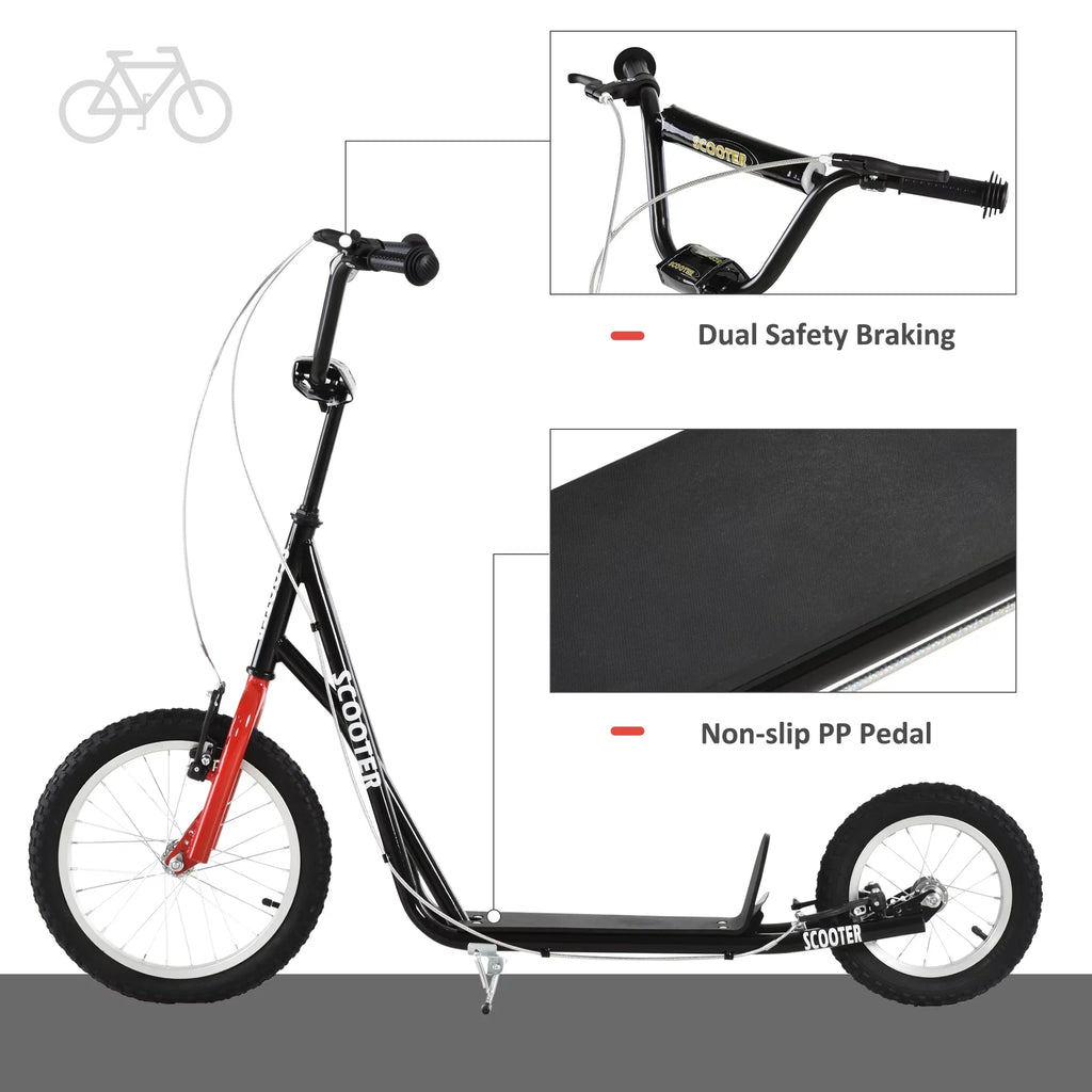 Youth Dual Front Rear Caliper Aosom Scooter Black Brakes, and