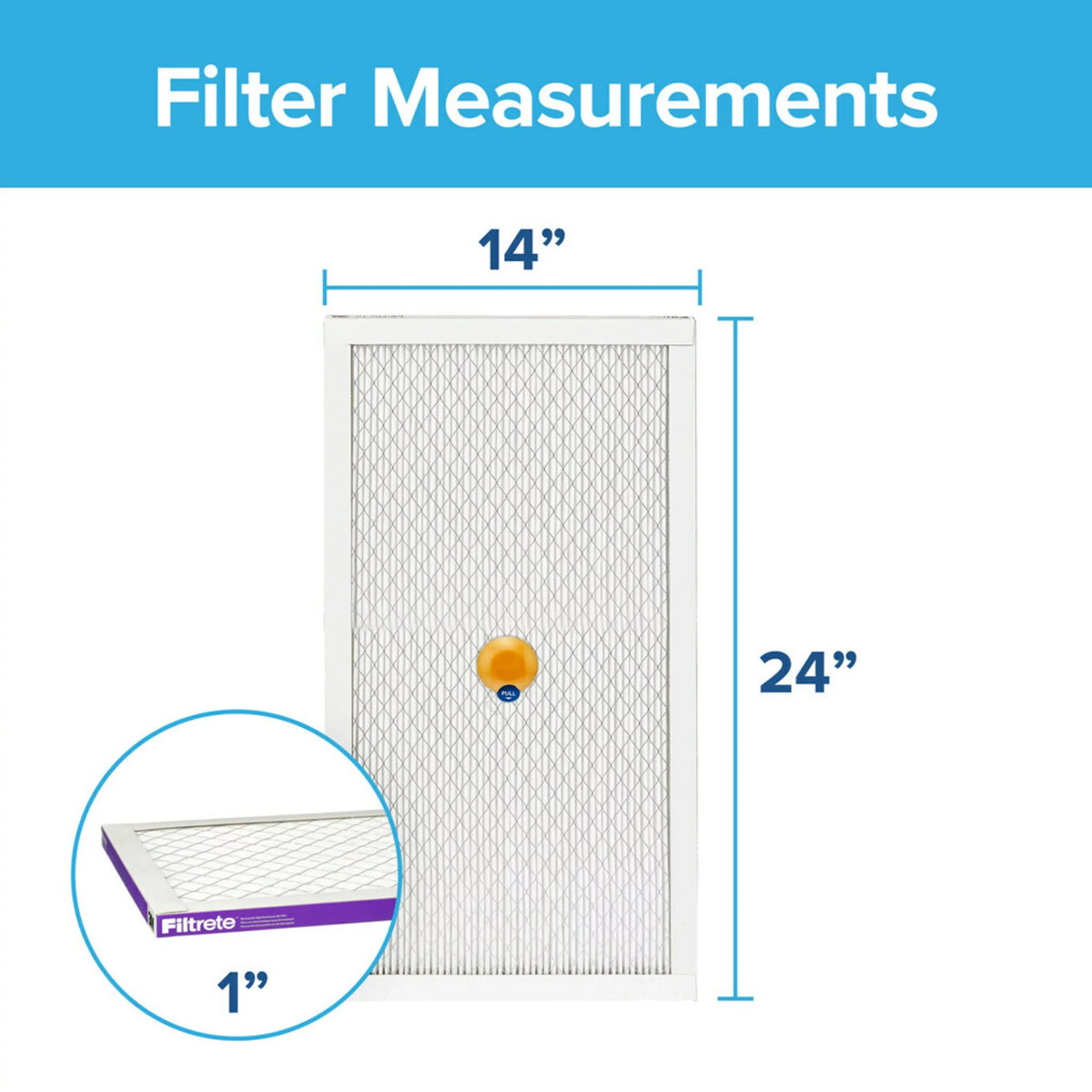 Filters Air 14x24x1, 3M Bacteria and HVAC MERV Filtrete Filter, by Furnace & 4 MPR, Virus Smart 12, Allergen, 1500