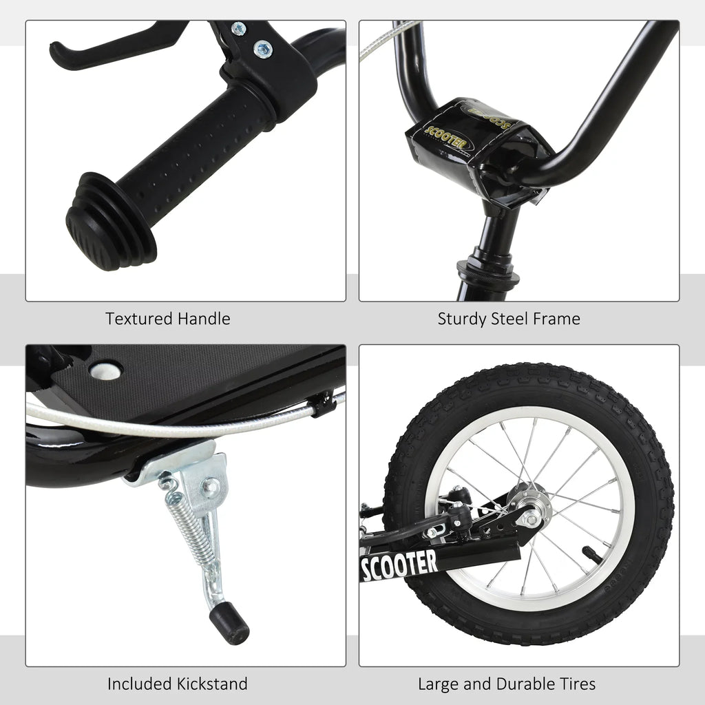 Youth Dual Front Rear Caliper Aosom Scooter Black Brakes, and