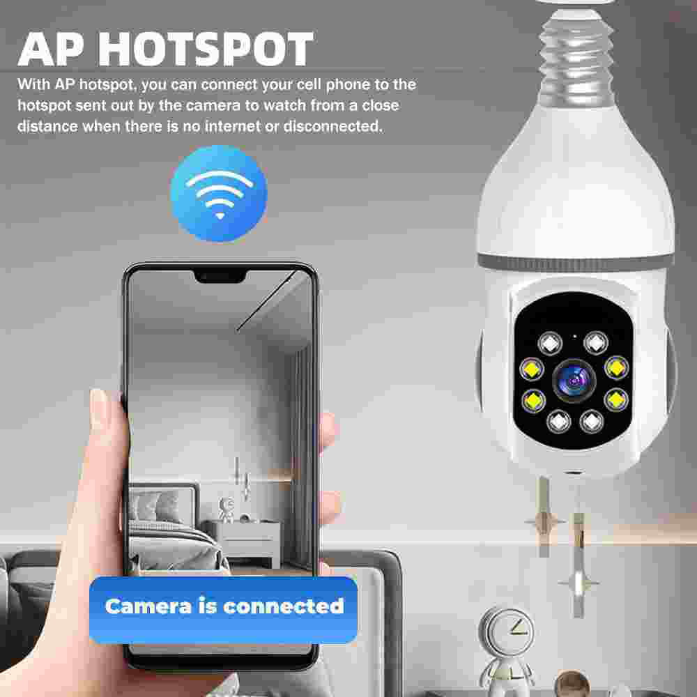 with Camera, Security Motion Bulb Cameras WiFi Vision Kepeak Home Detection, Clear