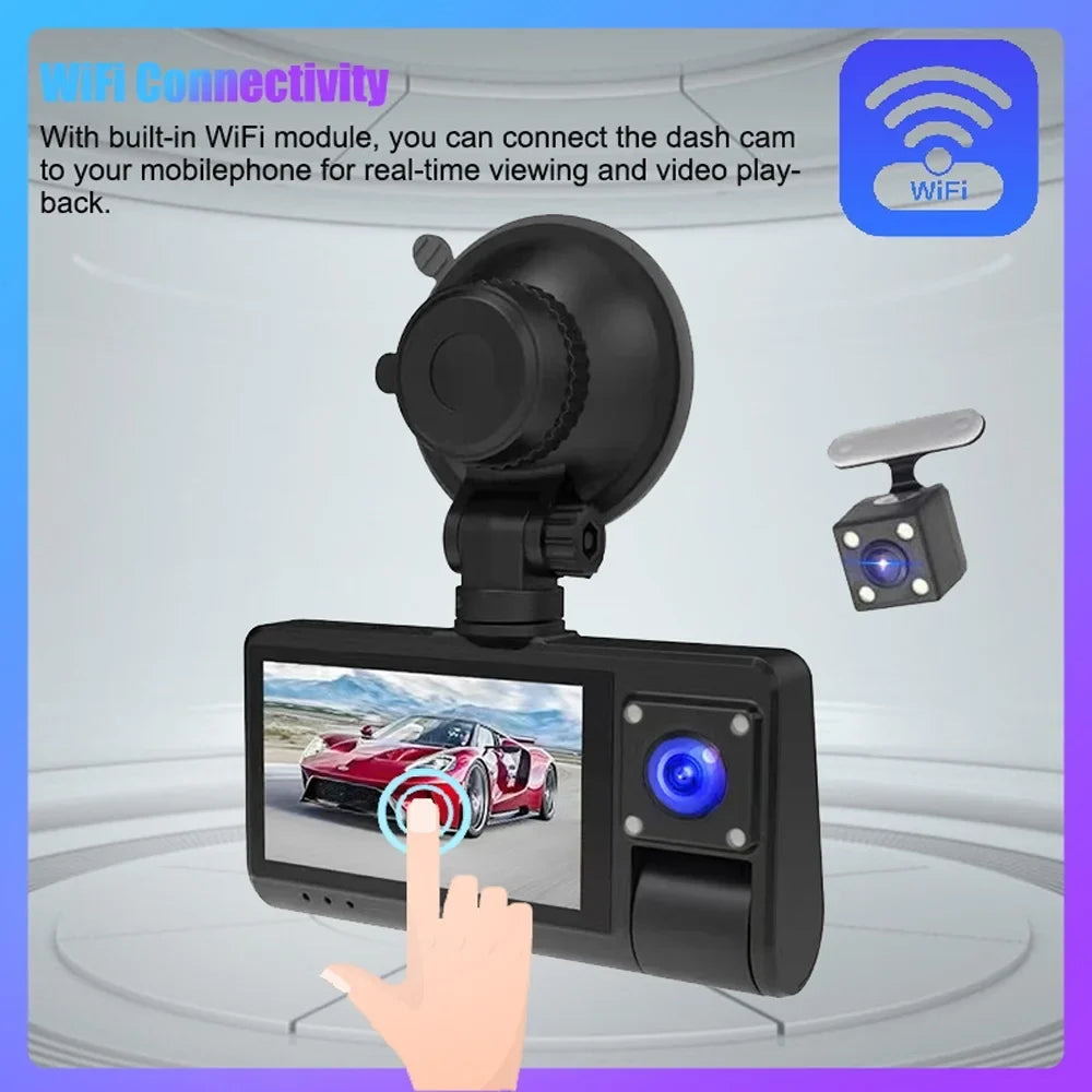 for Touched Enhanced WIFI Monitoring Mirror, Safety Camera Auto Walmeck Dash Screen Interconnection with Cam, Recorder Car