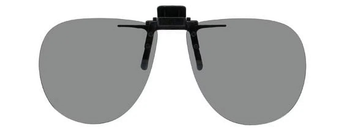 Grey Plastic Clip-on Flip-up - Wide) X High 52mm Aviator Lenses Sunglasses - Wide (134mm Polarized - Polarized 58mm