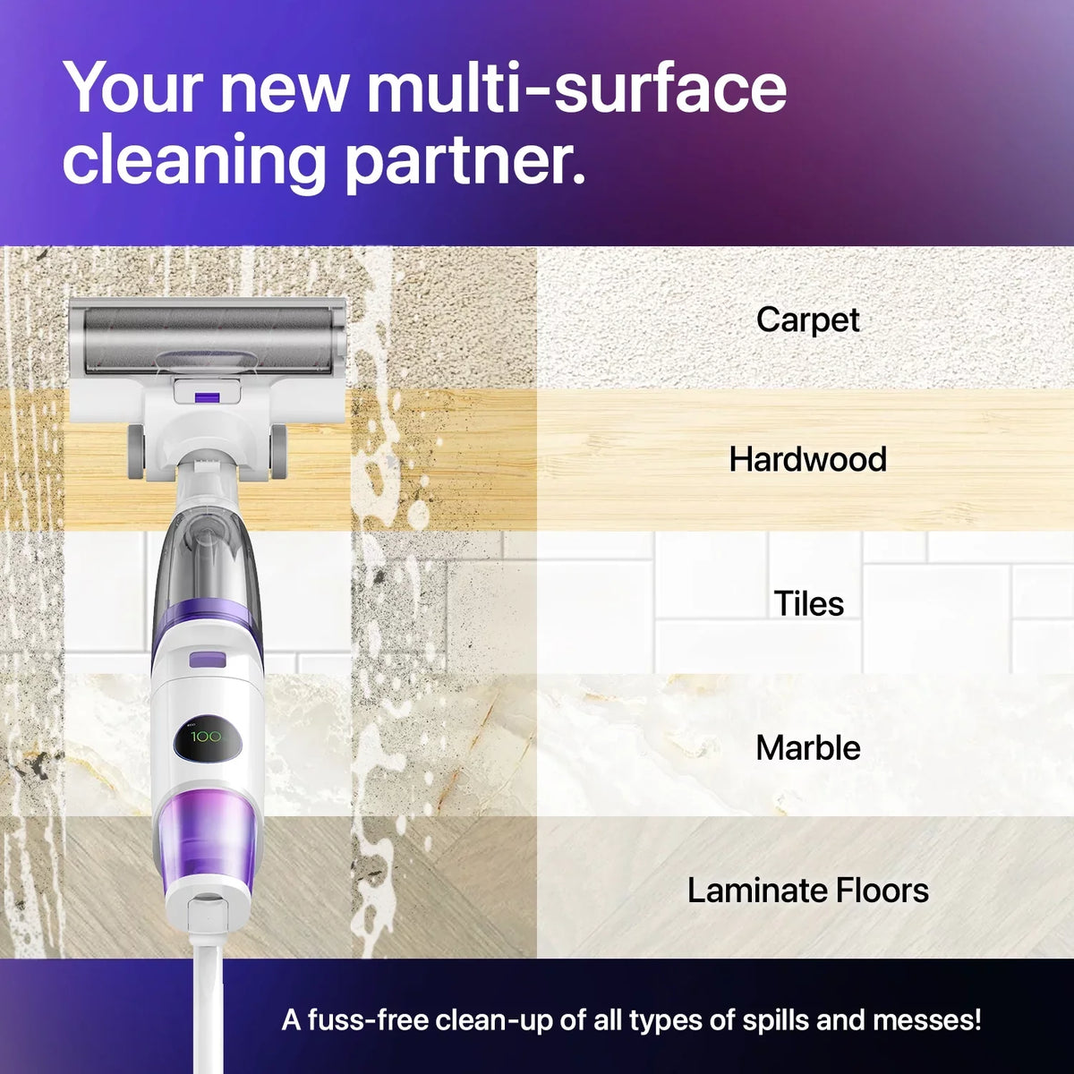 Nano Wet with Vacuum in 3 1 & technology Cleaner Lunaglow Self-cleaning Dry