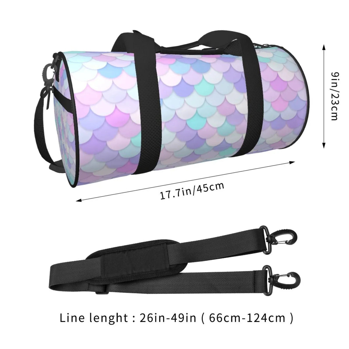 Coaee Large Waterproof Bag Pocket Compartment Cylinder and Travel Bag Bag Luggage Scales Rainbow Sports Gym Capacity with