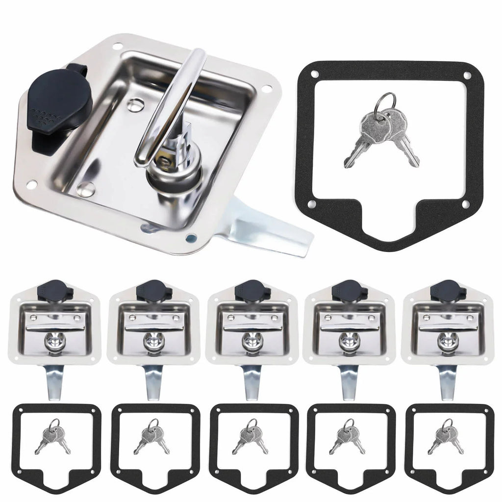 of Stainless Set Steel Keys Latch T-handle 6 Door Lock 12 Box RV w/ Tool Folding