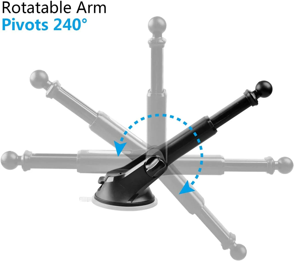 for Telescopic GPS Suction Mount Windshield [Quick Mount 2), GPS Dashboard Dash Garmin Cup (Set Arm] of Extension
