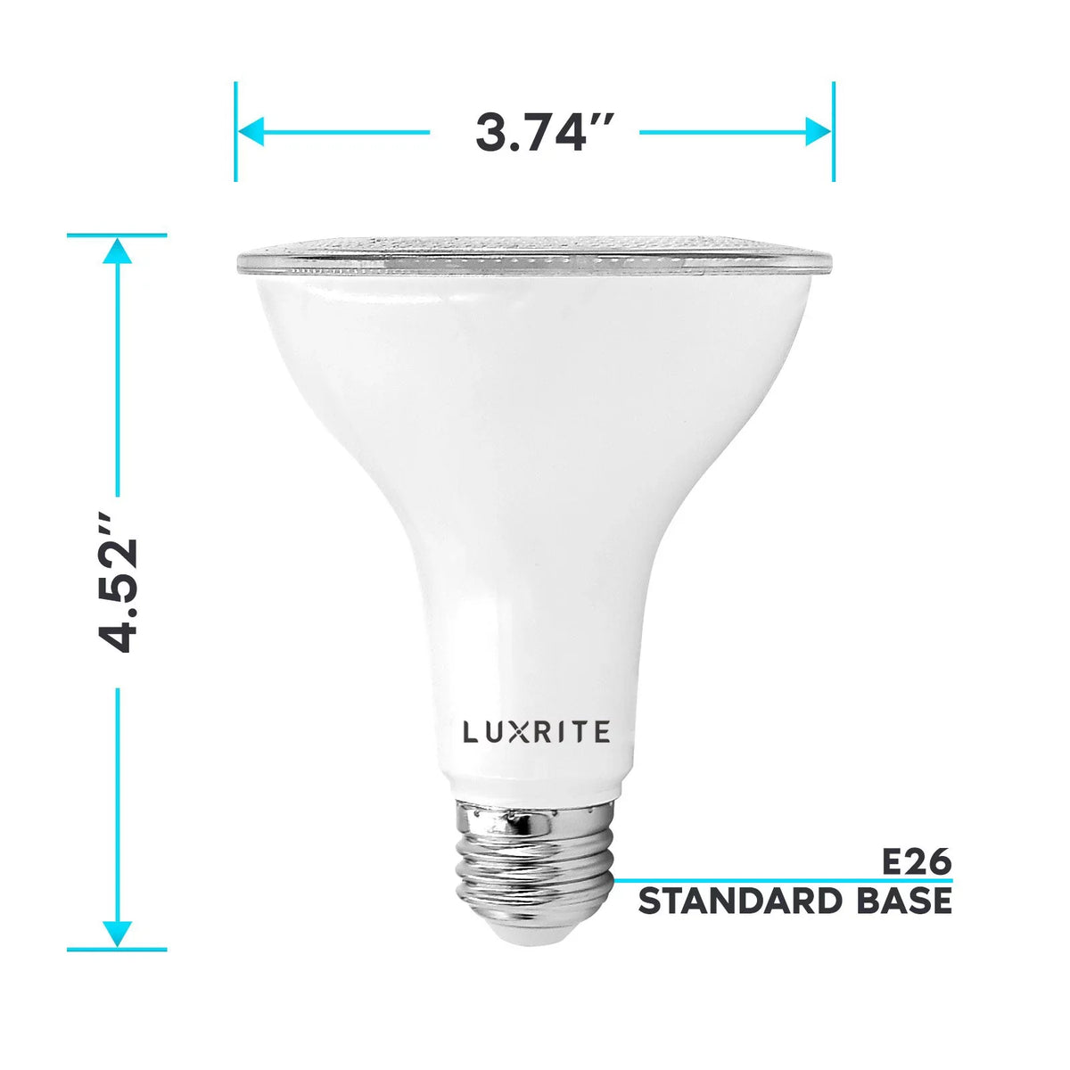 Bulb Luxrite PAR30 Wet 6-Pack Cool Rated 850 Listed 4000K White 11W Dimmable Flood Light E26 LED Lumens UL Base