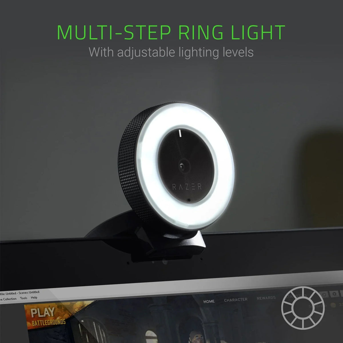 Light Razer 60 Webcam: w/ Microphone FPS - / FPS Ring Brightness Adjustable Built-in - Streaming Kiyo 1080p 720p - Autofocus Advanced 30