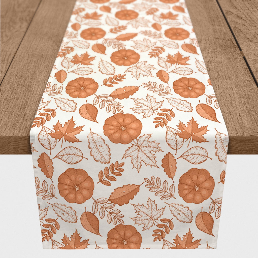 Poly Creative Fall Twill Orange Products Runner Foliage Table 16x72