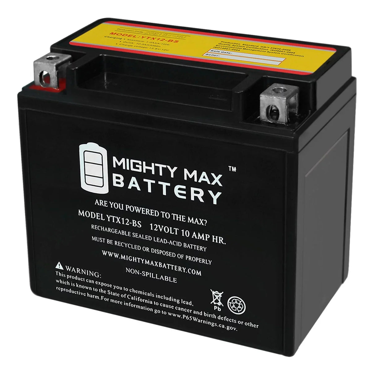 10AH Battery 12V YTX12-BS for Suzuki GSX-R1000 2001-2004