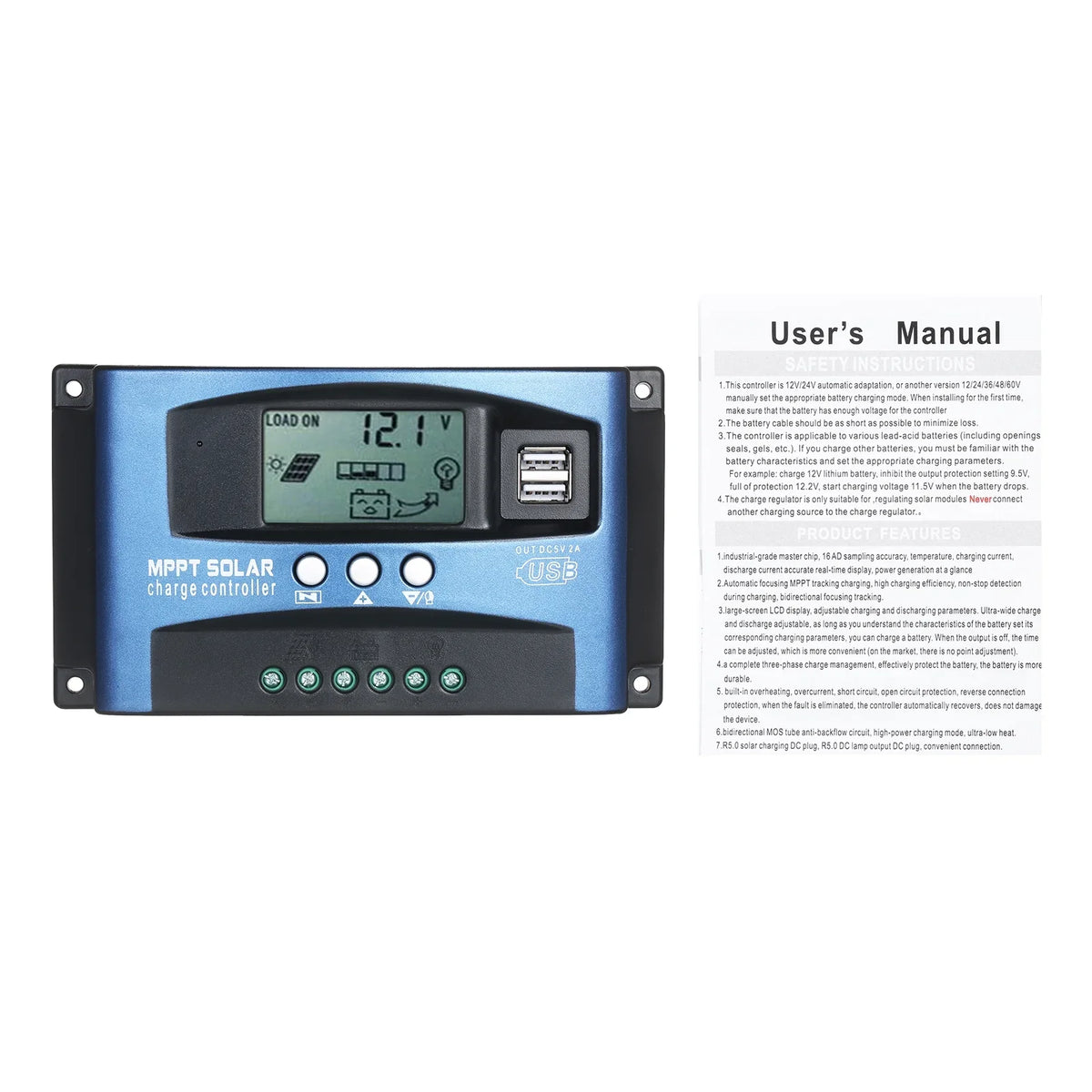 LCD 5V/2A Dazzduo Dual Solar USB Output USB Solar 5V/2A USB Controller,Dual Dual Dual 12V/24V USB Output Screen Dual USB 5V/2A Screen Identification Solar