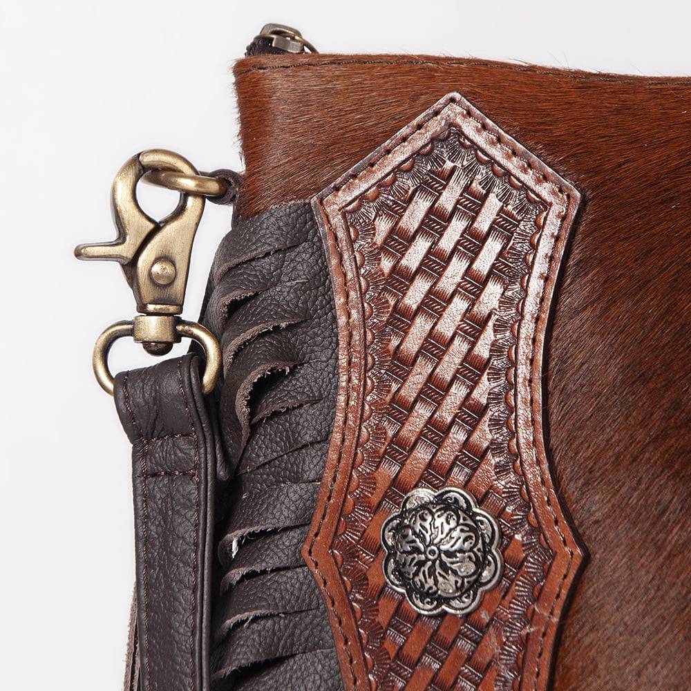 Tooled purse Hand handbag OHLAY HOBO western Genuine Hair-on Leather bag women KB KBK101