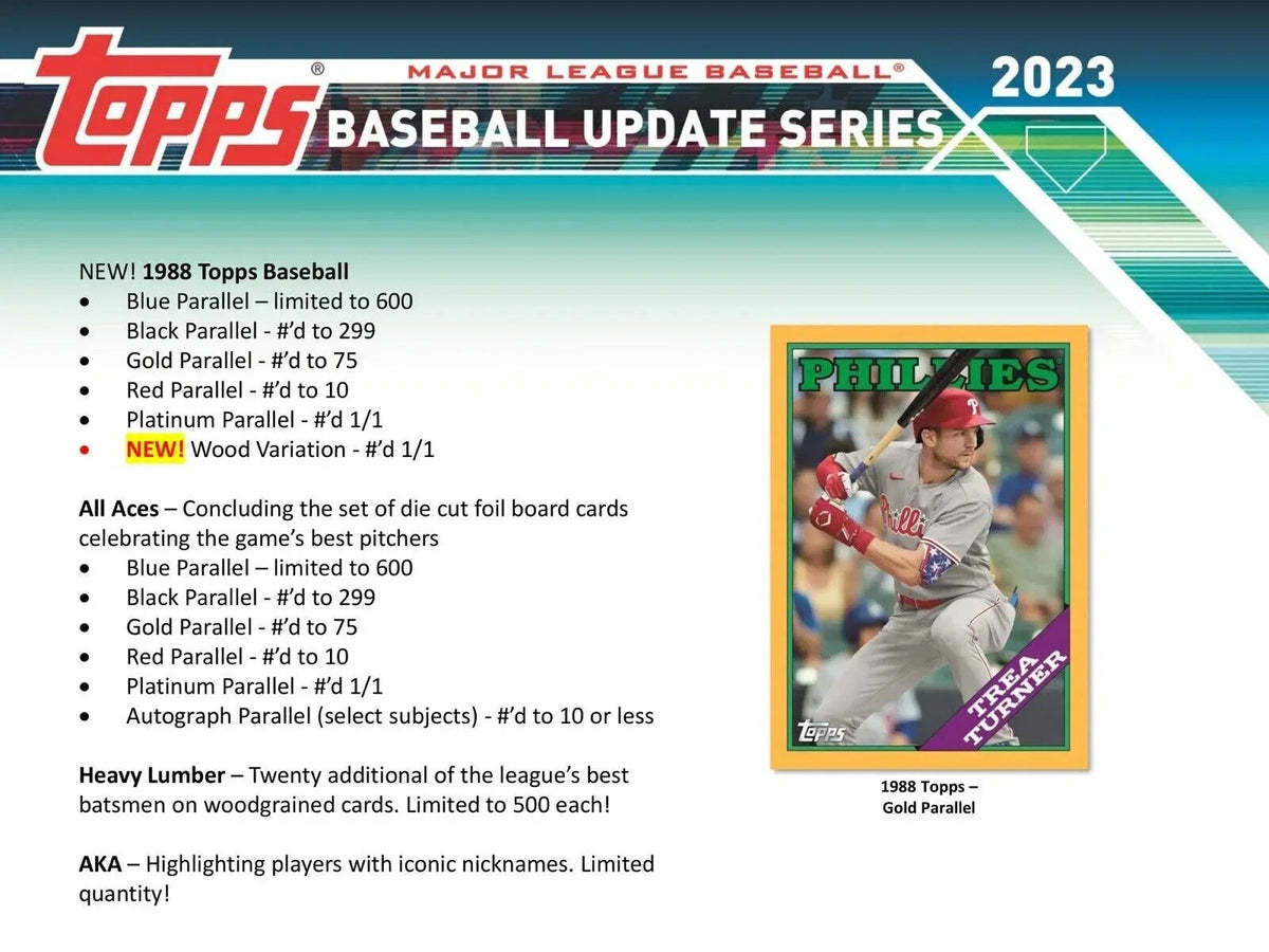 Card 2023 Trading Box Topps HOBBY Update MLB Baseball Series