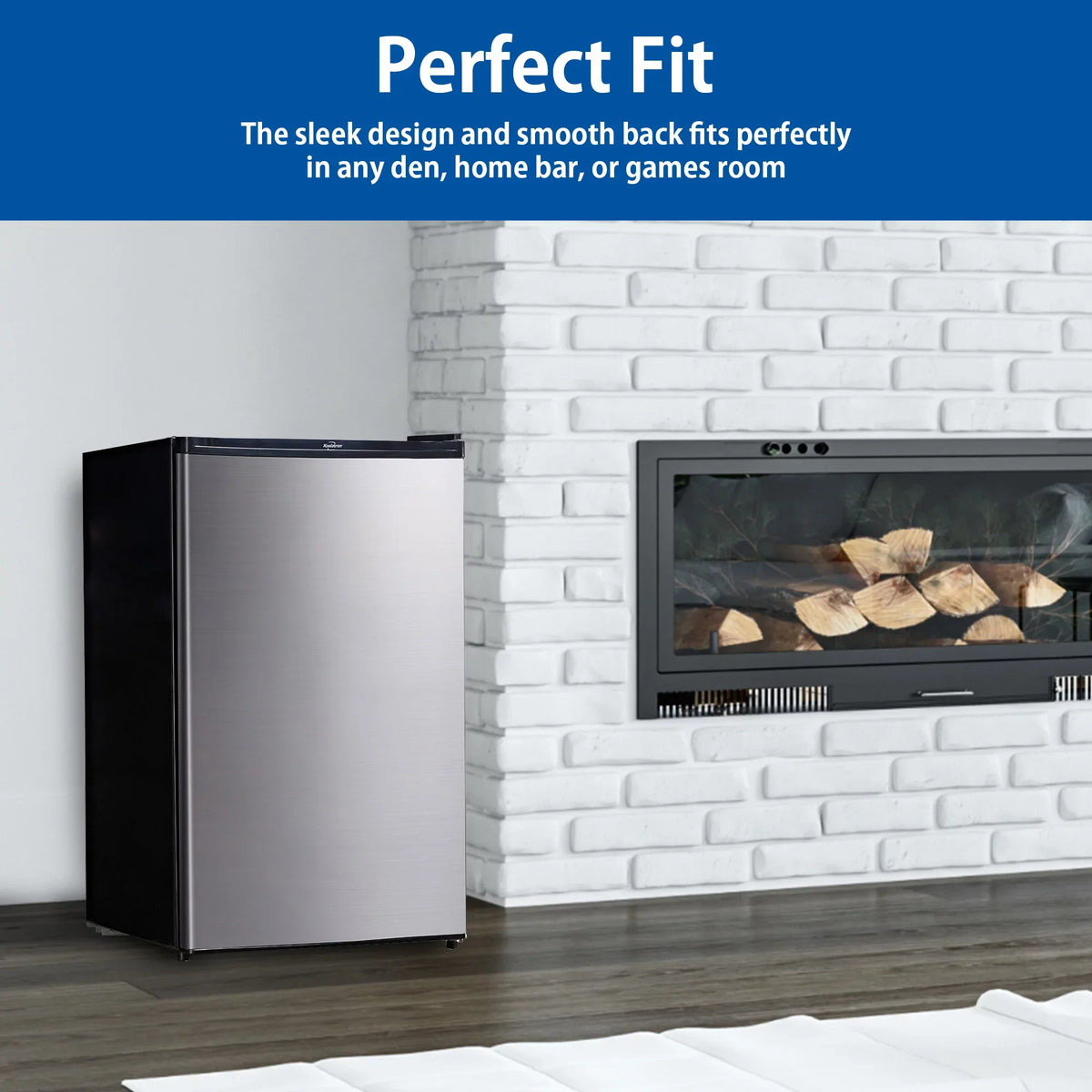 (124L) Freezer 4.4 Ft with Cu Stainless Koolatron Steel Refridgerator Compact Fridge