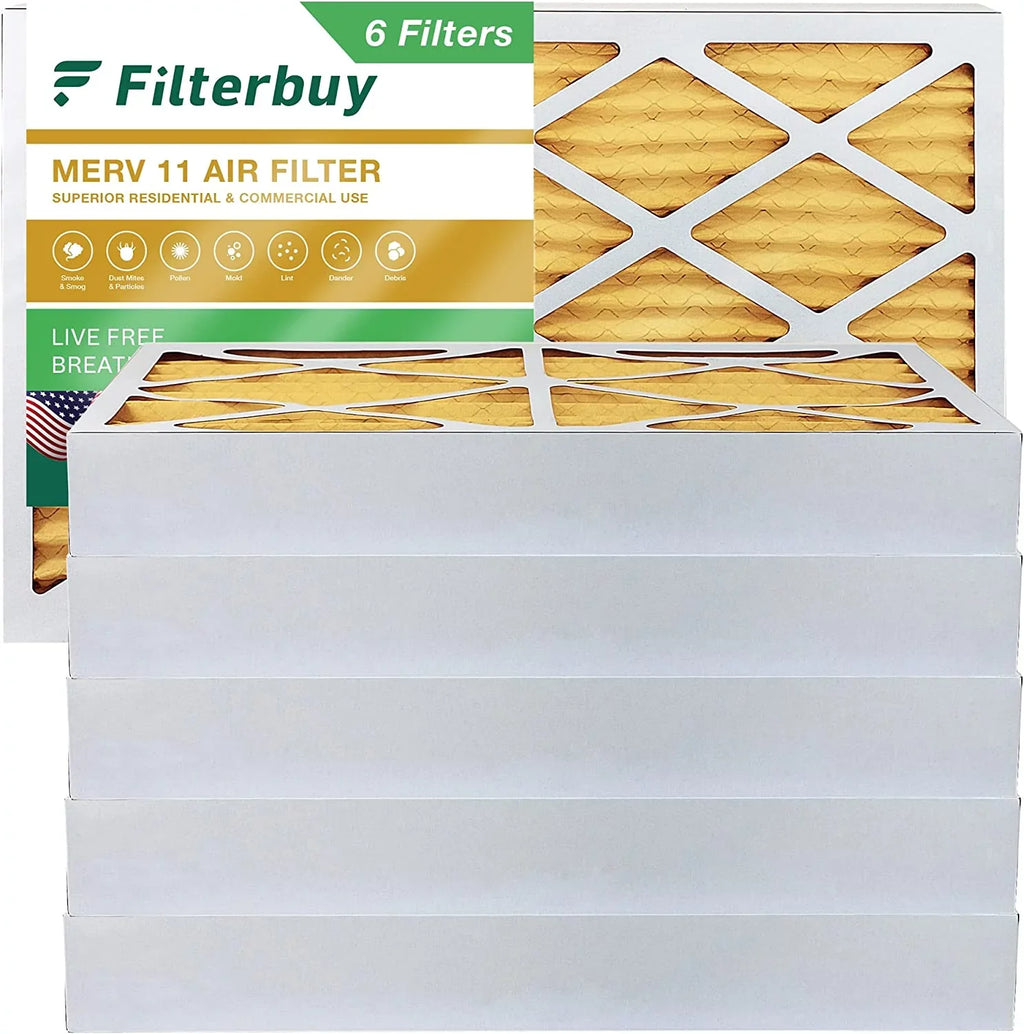 MERV AC Filterbuy Pleated HVAC Filters Air 10x18x4 Furnace (6-Pack) 11