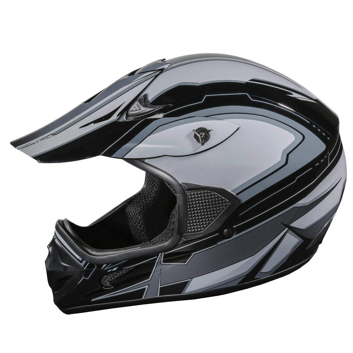 Black-Grey, Approved, Adult XL MX Helmet, FRENZY DOT