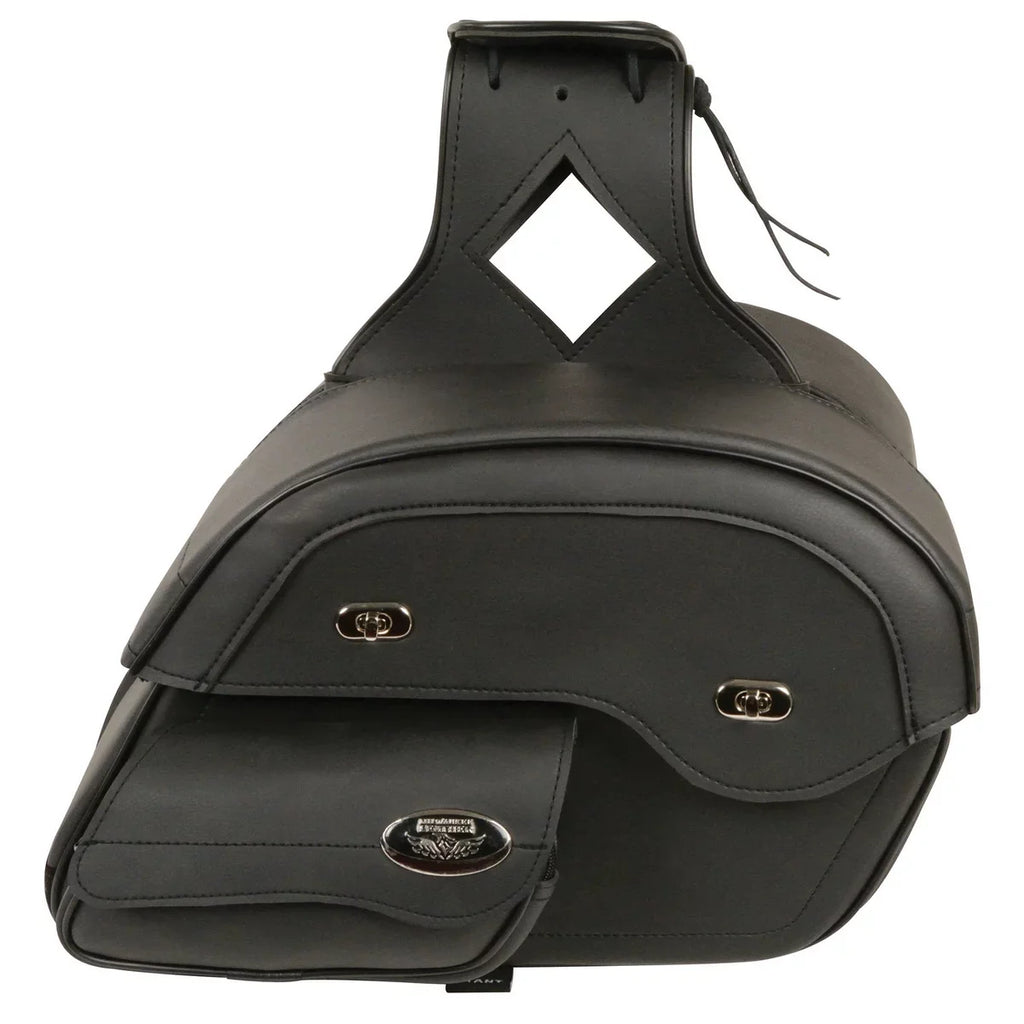 Milwaukee MP8306 Saddle Over Bags Cruiser Black Style Slant Leather Large Throw