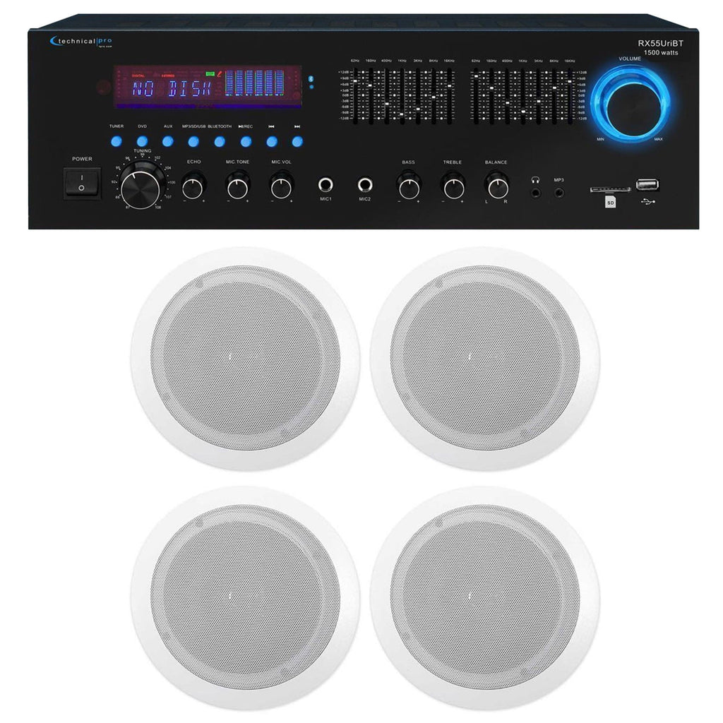 Speakers RX55URIBT Pro Theater Home Receiver+4) 6.5" Ceiling Technical Bluetooth
