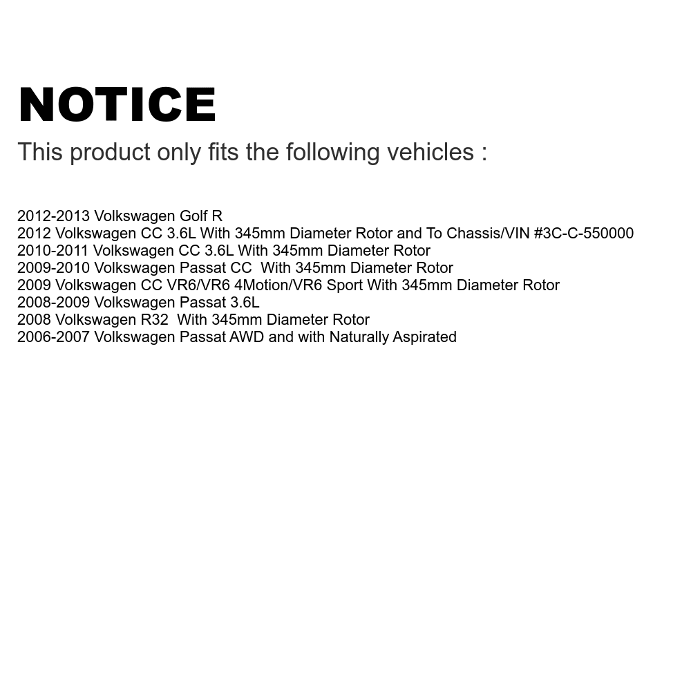 Pads Transit Passat Volkswagen Disc Golf Kit Front Semi-Metallic Brake CC R32 Auto Rear And R For K8S-102913 - Rotors