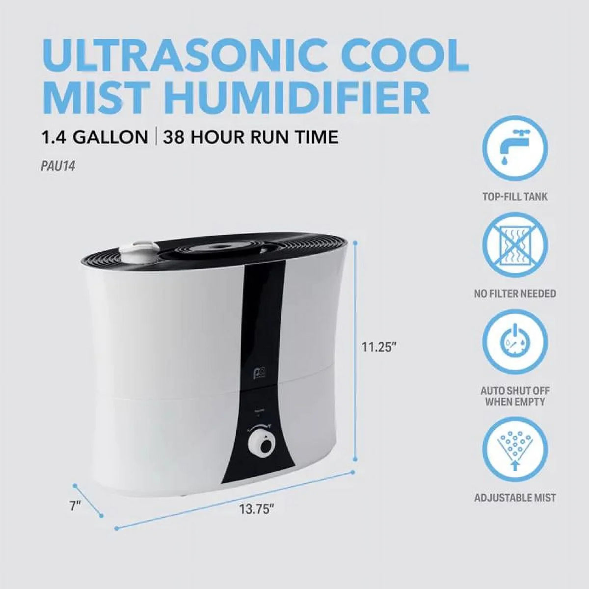 Tabletop Humidifier Perfect Aire Mist PAU14