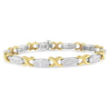 Invisible-Set White Bracelet X-Link 2 Gold Diamond TDW 14K SI1-SI2) (G-H, Carat Tennis and Yellow