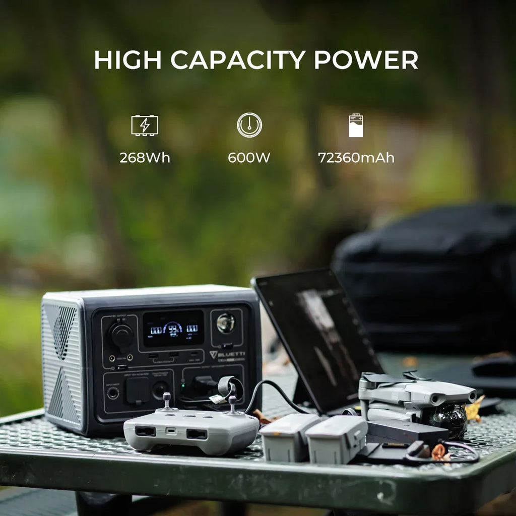 Portable Station EB3A Generator, for W/Carry Camping, Emergency Home Power Solar BLUETTI Bag,600W Generator, Use, 268Wh LiFePO4