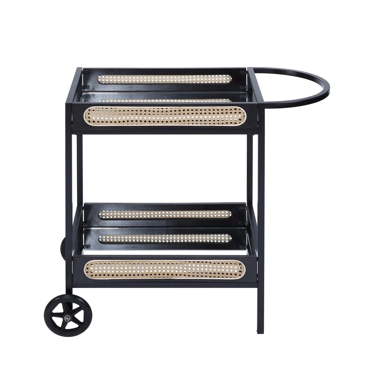 Black Metal Finish & Kitchen Cart, Carts Serving BESTCOSTY Wood