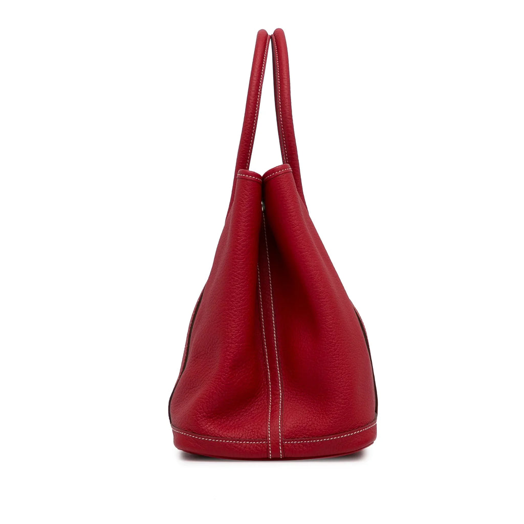 Negonda Bag Authenticated Tote Party (Good) Hermès 36 Red Unisex Pre-Owned Calf Leather Garden